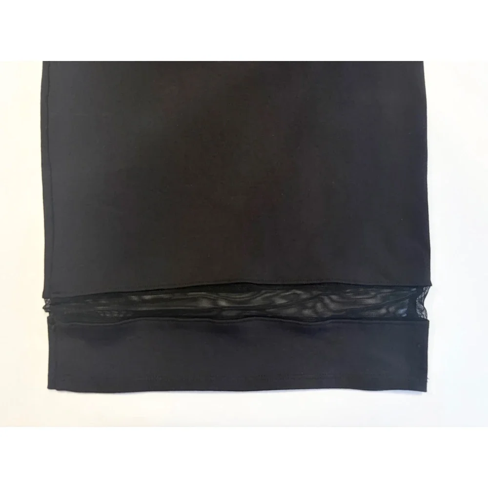 Donna Mizani Black Mesh Panel Bodycon Midi Dress Long Sleeve Cut Out Womens - Picture 7 of 10